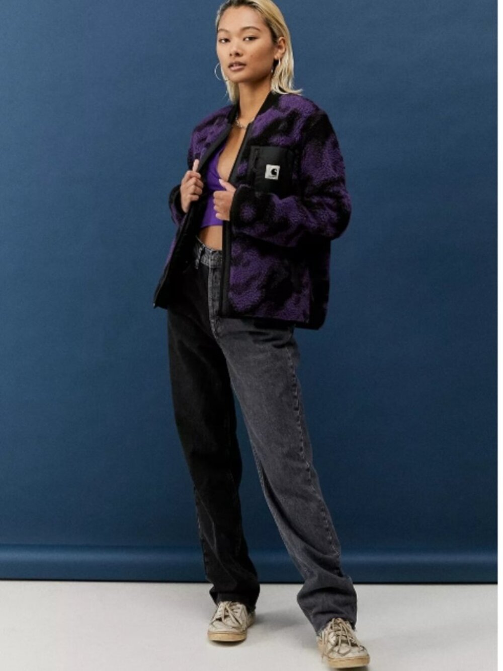 Carhartt WIP Janet Liner Purple Blur Camo S